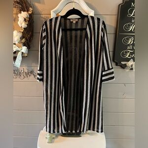 Lavish Black and White Knit Cardigan